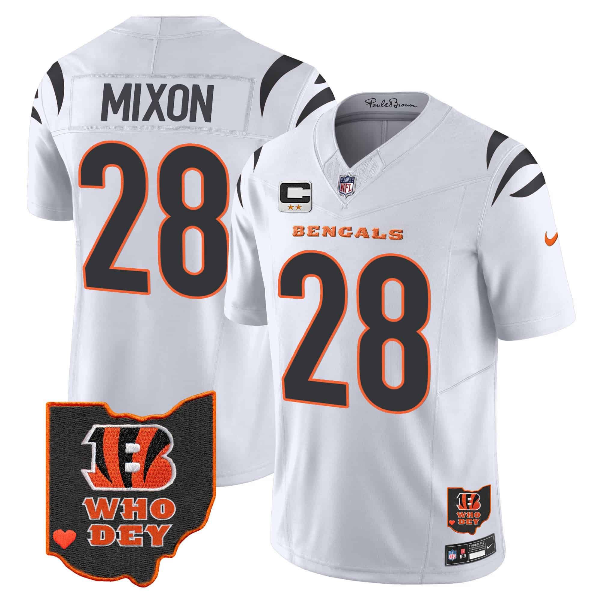 Men Cincinnati Bengals #28 Mixon White 2024 Nike Patch Vapor Limited NFL Jersey->indianapolis colts->NFL Jersey